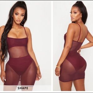 Pretty Little Thing Mesh Panel Bodycon Mini Dress